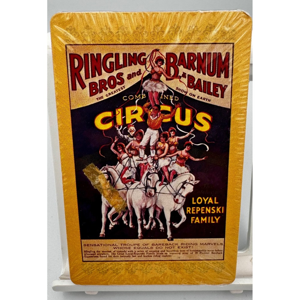Vtg 1973 Ringling Bros Circus Playing Cards Sealed 1934 Loyal Repenski Poster